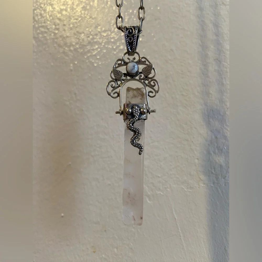 Vintage rose quartz pendant - Picture 3 of 4